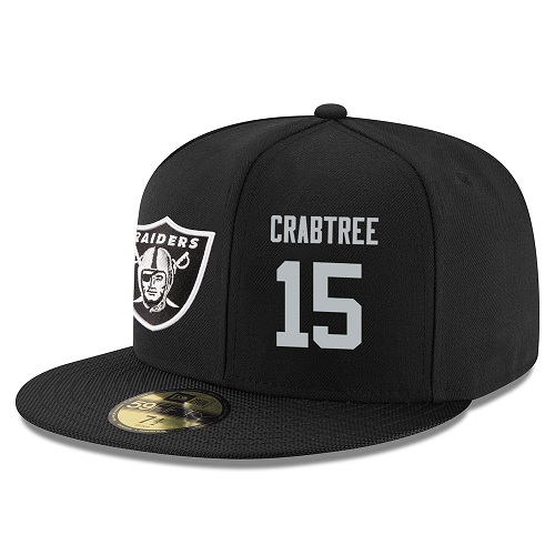 NFL Oakland Raiders #15 Michael Crabtree Stitched Snapback Adjustable Player Hat - Black/Silver